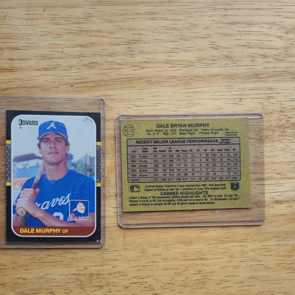 1986 Leaf Inc Donruss '87 DALE MURPHY Atlanta Braves Baseball Card No PC-10